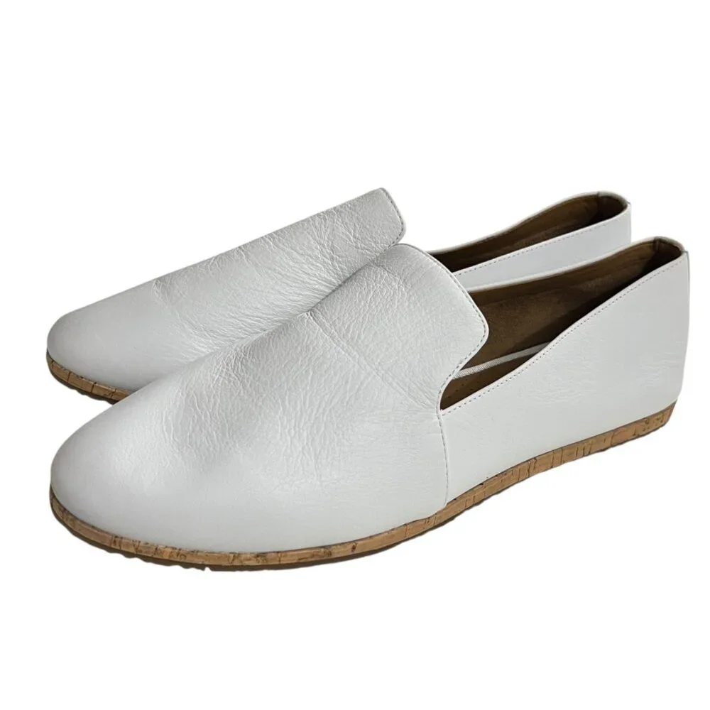 Aerosoles‎ White Hempstead Soft Leather Loafer Flats Comfort Slip-On Shoes 10